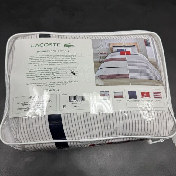 Lacoste Home King 3PC Milady Reversible Duvet Cover And Shams Set - Picture 5 of 11